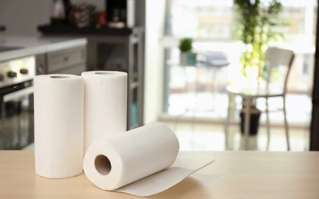 earth-friendly paper towel roll on table