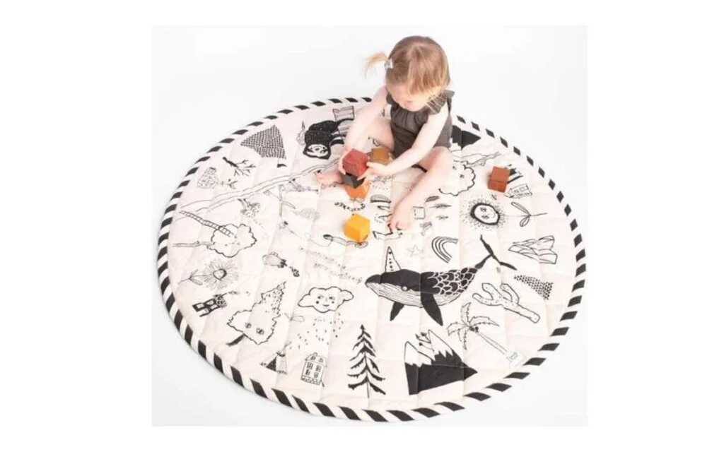 9.Finch & Folk Toddler Playing on Finch & Folk Play Mat