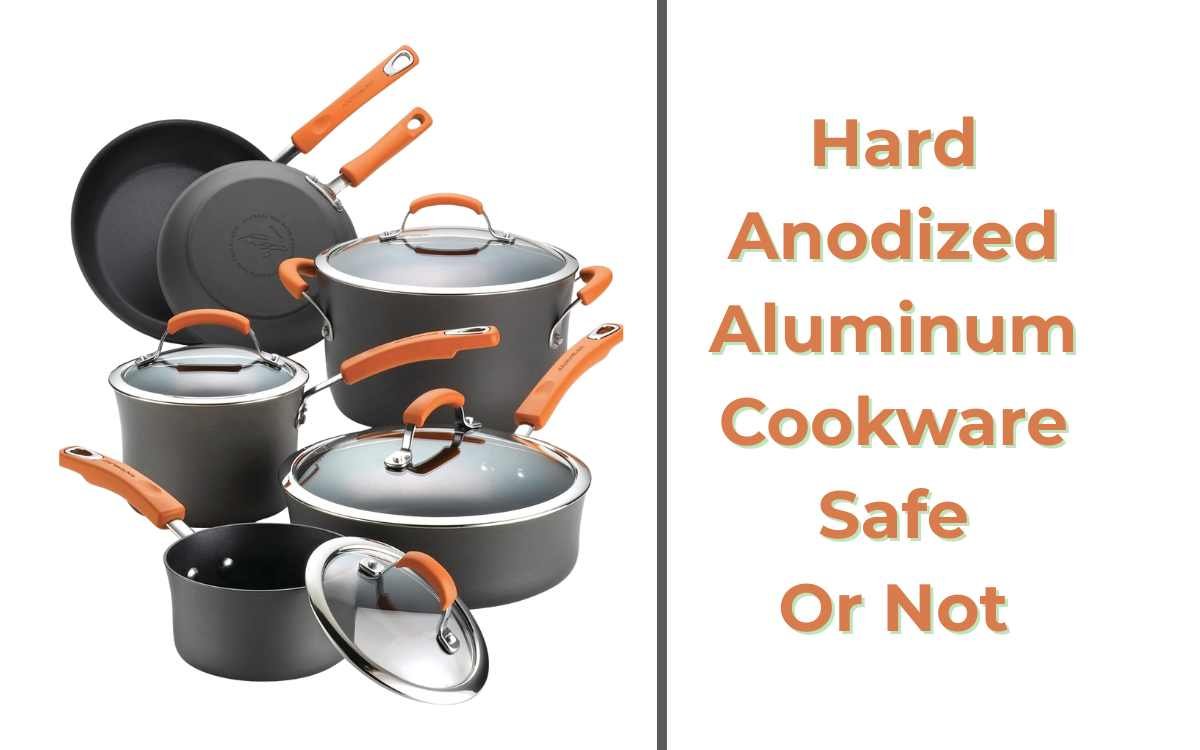 Orange and black Hard anodized aluminum cookware set